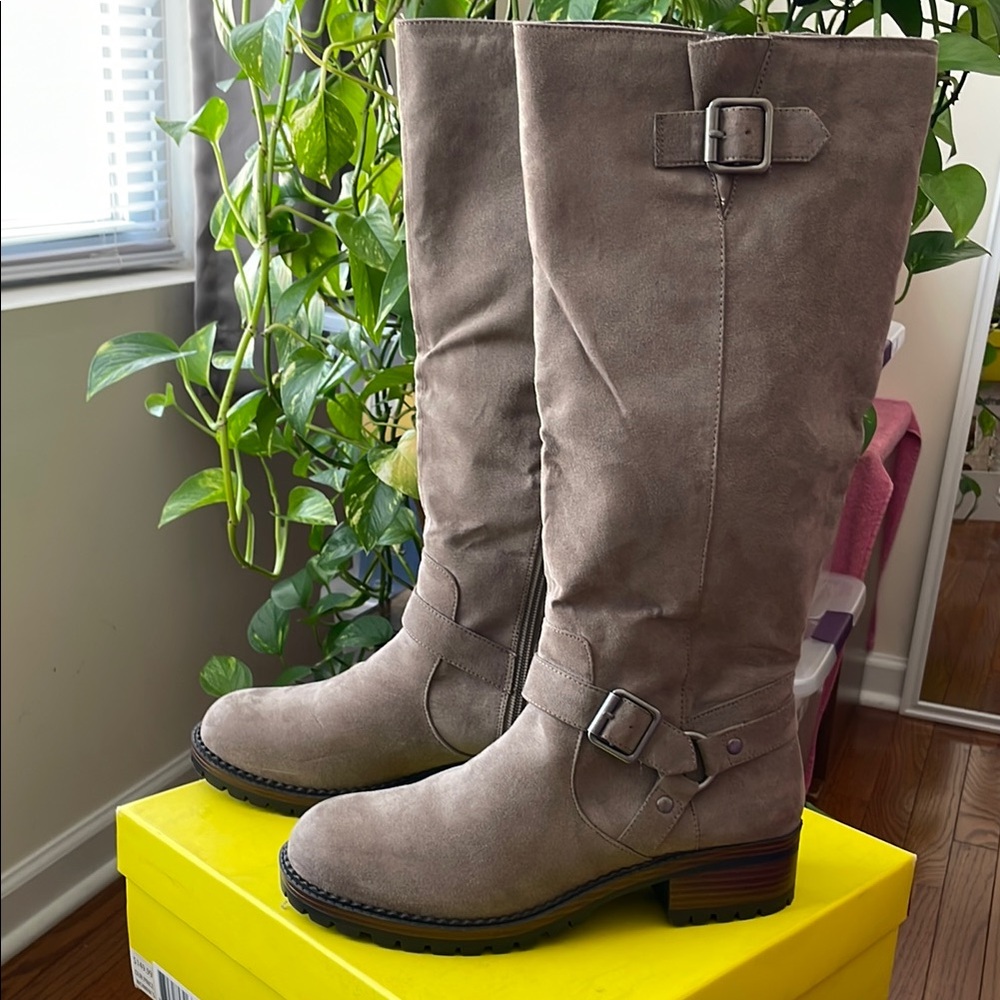 Women's Taupe Knee-High Boots